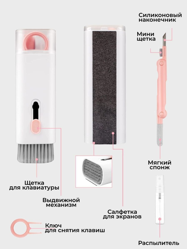 Многофункциональный набор для чистки оргтехники 7 в 1 Multifunctional Cleaning Brush Q6E - фото 8 - id-p215340937