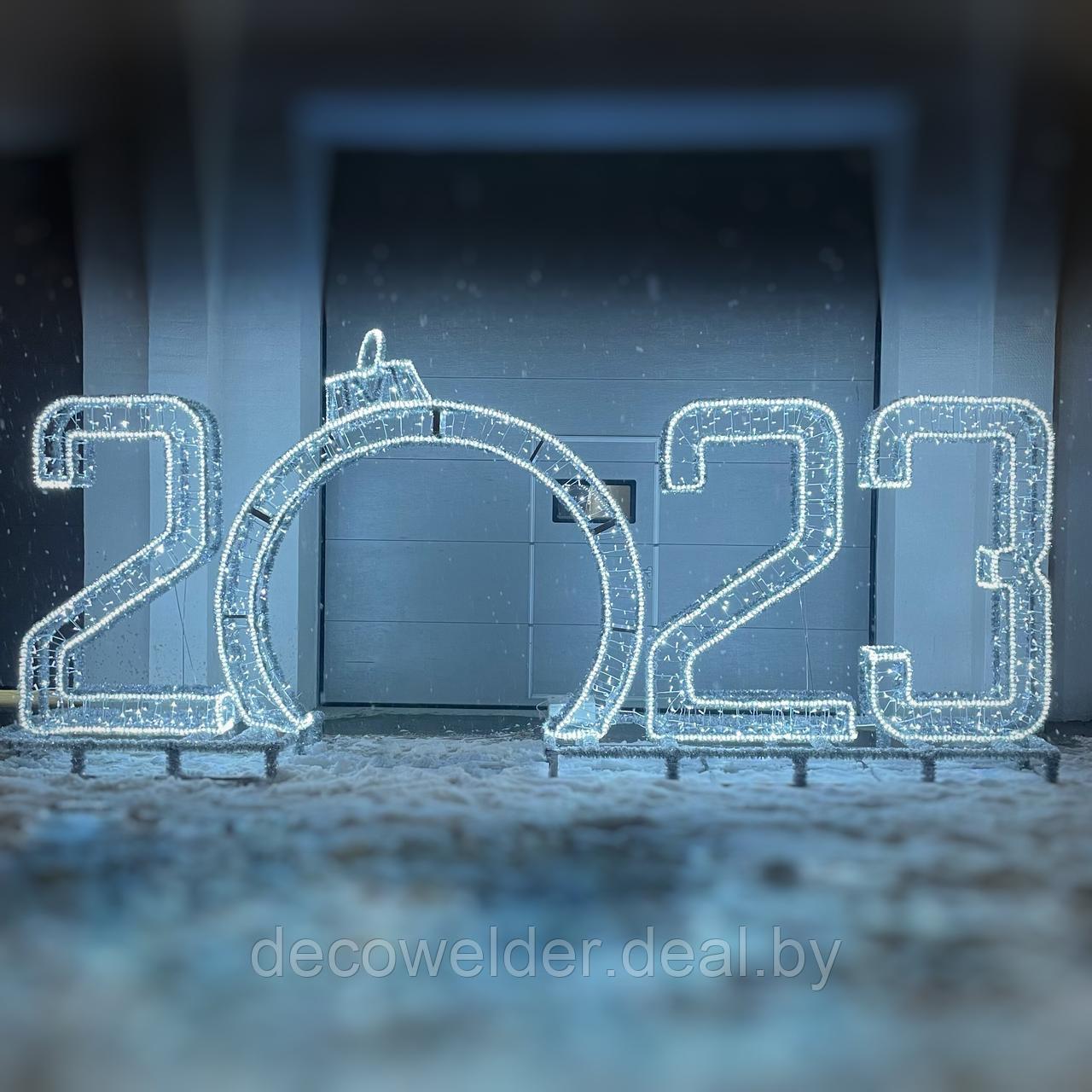 Надпись новогодняя «2024» с аркой и пьедесталом - фото 1 - id-p191819343