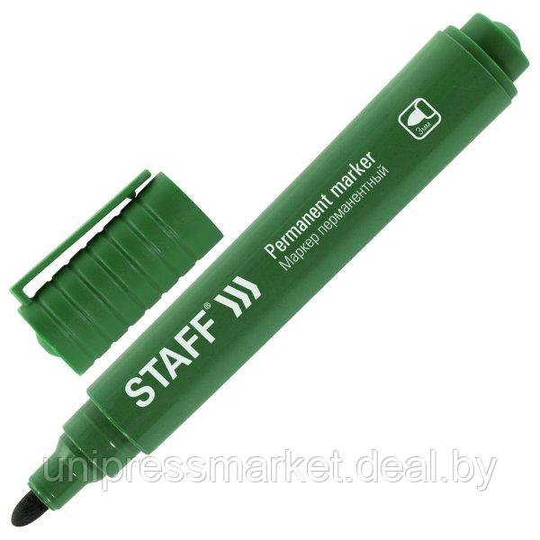 Маркер  зеленый перманентный STAFF, круглый наконечник 3 мм, 152177