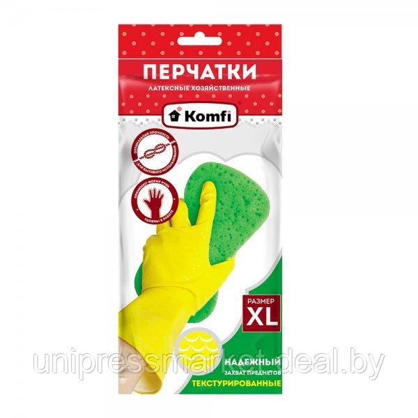 Перчатки хозяйственные латексные XL без х/б напыления, желтые - фото 1 - id-p207885780