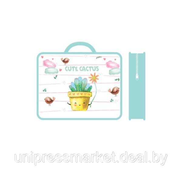 Папка детская А4 пластиковая с ручками ПМ-А4-26 Cute Cactus - фото 1 - id-p178665818