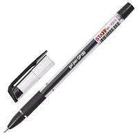 Ручка гелевая черная STAFF, с грипом, узел 0,6мм, линия 0,3мм, 143016