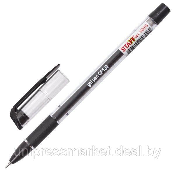 Ручка гелевая черная STAFF, с грипом, узел 0,6мм, линия 0,3мм, 143016 - фото 1 - id-p200127395