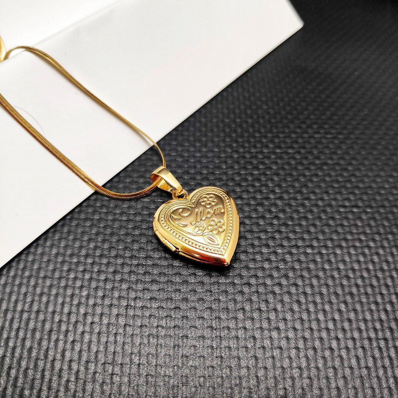 Подвеска - тайник Сердце на цепочке Snake "Сингапур" под золото / Кулон 2,0 см. - фото 5 - id-p215357066