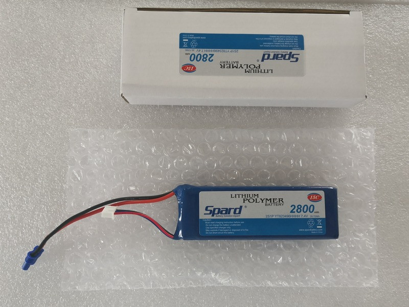 Аккумулятор Li-Po Spard 2800mAh, 7,4V, 15C, EC2 - фото 1 - id-p215357686