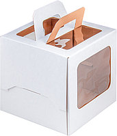Коробка для торта c ручкой и окошком, 240х240х h240 мм