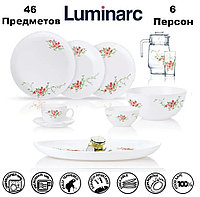 P7276 Столовый сервиз Luminarc Diwali Florentina, 46 предметов, 6 персон, набор тарелок DIWALI FLORETTA