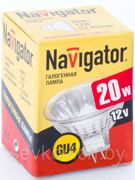 Лампа GU5.3 Navigator с отражателем MR16 12V 20W - фото 1 - id-p1714393