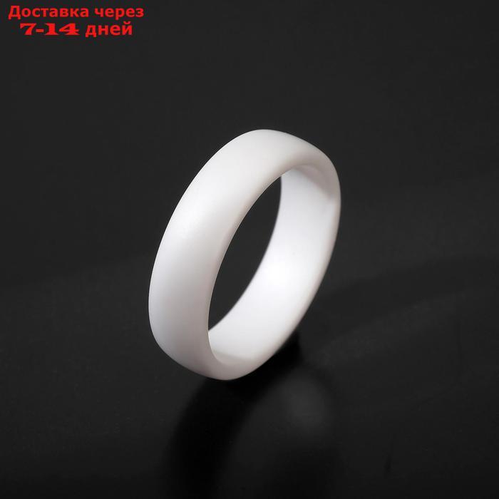Кольцо керамика "Линия", цвет белый матовый, 17 размер