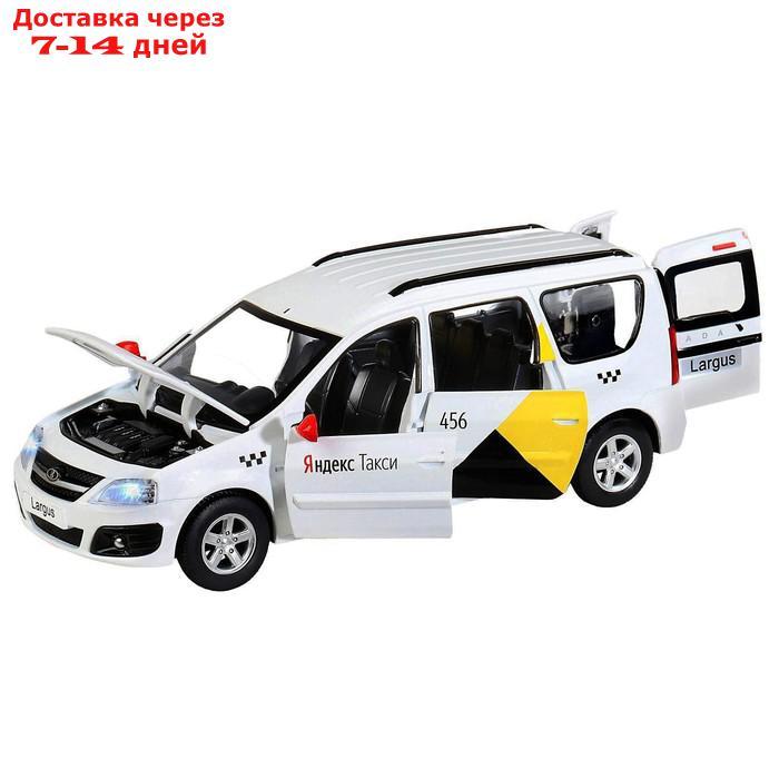 Машина металлическая "Lada Largus Яндекс Такси" 1:24, открываются двери, капот, озвученная, цвет белый - фото 2 - id-p215356884