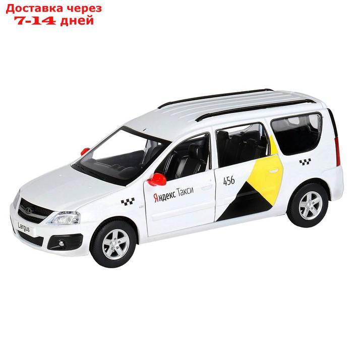 Машина металлическая "Lada Largus Яндекс Такси" 1:24, открываются двери, капот, озвученная, цвет белый - фото 3 - id-p215356884