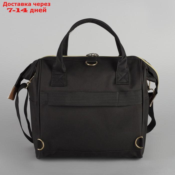 Сумка-рюкзак на колёсах, с сумкой-трансформером, отдел на молнии, наружный карман, цвет чёрный - фото 10 - id-p215361621
