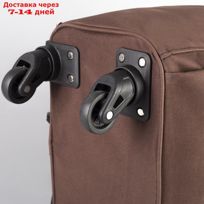 Сумка-рюкзак на колёсах, с сумкой-трансформером, отдел на молнии, наружный карман, цвет коричневый - фото 5 - id-p215361622