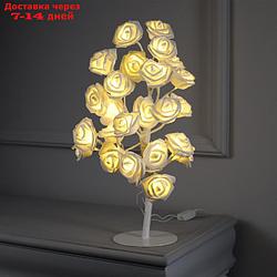 Светодиодный куст 0.45 м, "Розы белые", 24 LED, 220V, Т/БЕЛЫЙ