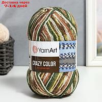 Пряжа "Crazy color" 25% шерсть, 75% акрил 260м/100гр (159 принт)