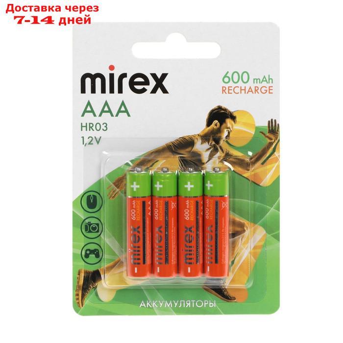 Аккумулятор Mirex, Ni-Mh, AAA, HR03-4BL, 1.2В, 600 мАч, блистер, 4 шт. - фото 3 - id-p215362319