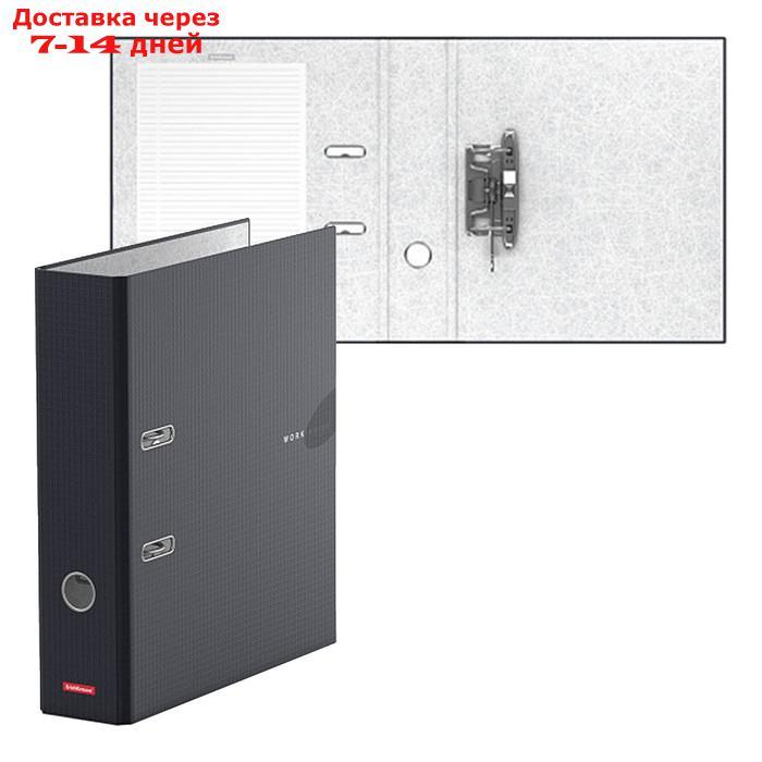 Папка-регистратор А4, ErichKrause Work Inside, 70 мм, собранный, ламинированный, картон 2 мм, черный - фото 1 - id-p215362344