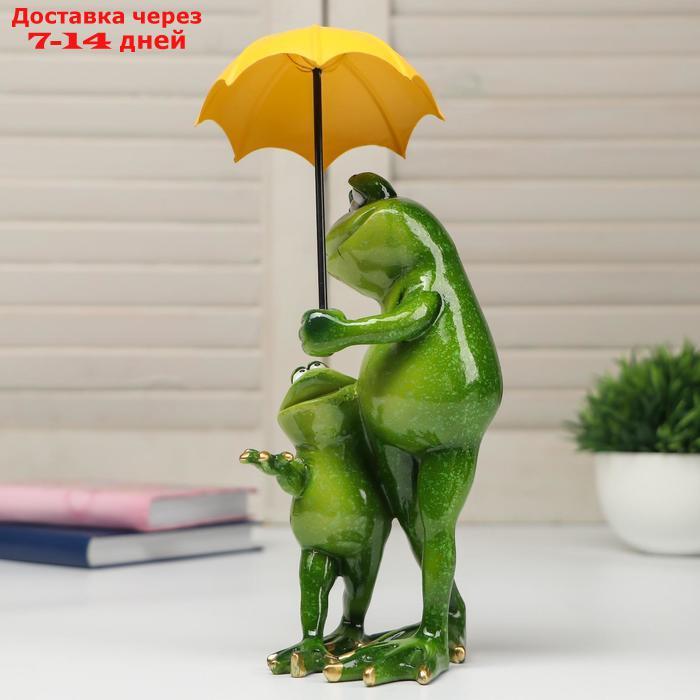 Сувенир полистоун лак "Лягуха с сыном под зонтом" 22,5х9х11 см - фото 3 - id-p215362397