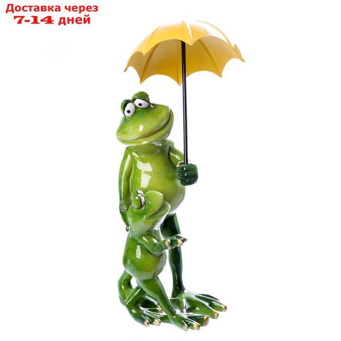 Сувенир полистоун лак "Лягуха с сыном под зонтом" 22,5х9х11 см - фото 5 - id-p215362397