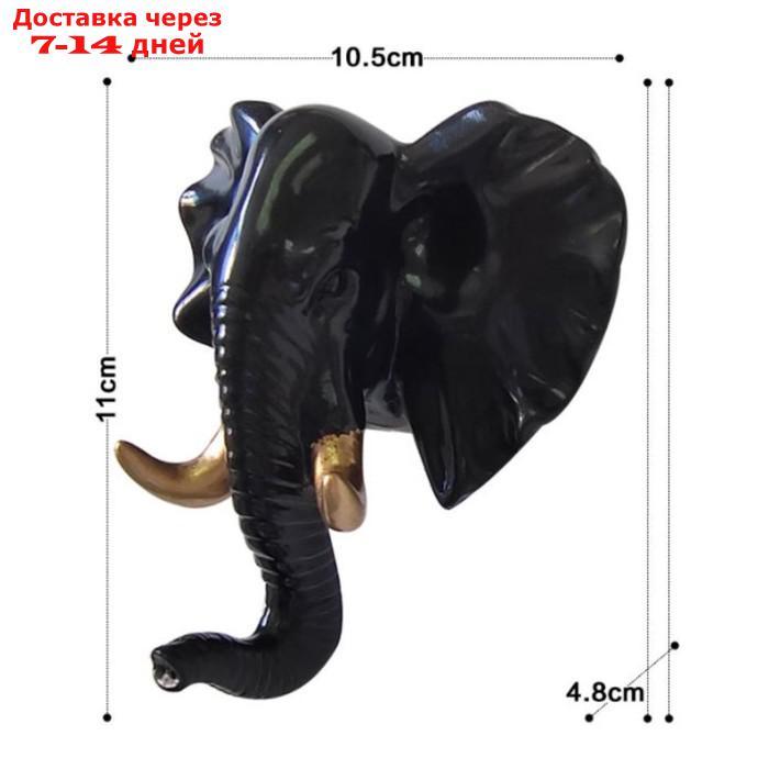 Декор настенный-вешалка "Слон" 11 x 10,5 см, черный - фото 6 - id-p215362402