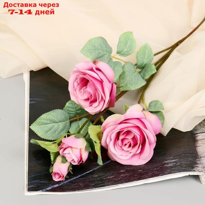 Цветы искусственные "Роза кустовая" 67 см, ярко-розовый - фото 1 - id-p215362448