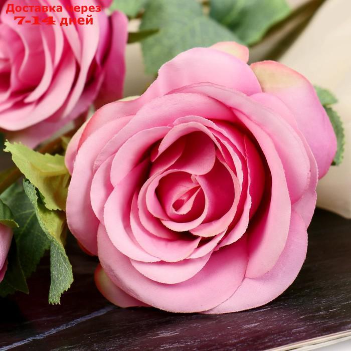 Цветы искусственные "Роза кустовая" 67 см, ярко-розовый - фото 2 - id-p215362448