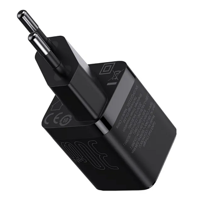 Сетевое зарядное устройство Baseus GAN3 Fast Charger 1C 30W EU (CCGN010101) черное - фото 3 - id-p215398196