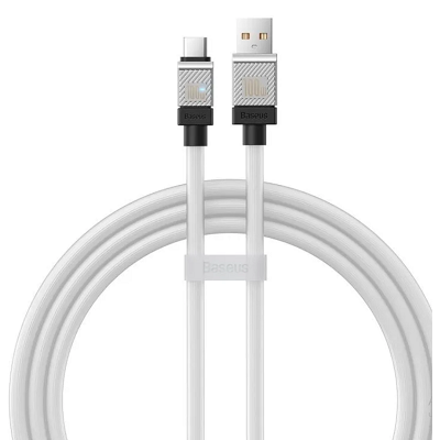 Кабель Baseus CoolPlay Series Fast Charging Cable USB to Type-C 100W 1m (CAKW000602) белый - фото 1 - id-p215398201