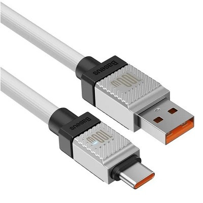 Кабель Baseus CoolPlay Series Fast Charging Cable USB to Type-C 100W 1m (CAKW000602) белый - фото 2 - id-p215398201