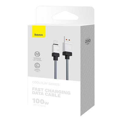 Кабель Baseus CoolPlay Series Fast Charging Cable USB to Type-C 100W 2m (CAKW000701) черный - фото 7 - id-p215398202