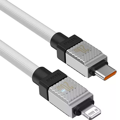 Кабель Baseus CoolPlay Series Fast Charging Cable Type-C to Apple Lightning 20W 1M (CAKW000002) белый - фото 5 - id-p215398203