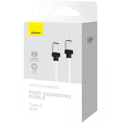 Кабель Baseus CoolPlay Series Fast Charging Cable Type-C to Apple Lightning 20W 1M (CAKW000002) белый - фото 6 - id-p215398203