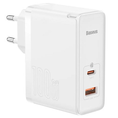 Сетевое зарядное устройство Baseus GaN5 Pro Fast Charger C+U 100W с кабелем Type-C to Type-C 100W(20V/5A) 1m - фото 1 - id-p215398233