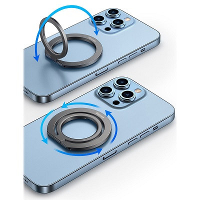 Кольцо с MagSafe для iPhone Baseus Halo Series Foldable Metal Ring (SUCH000013) серый - фото 8 - id-p215398237