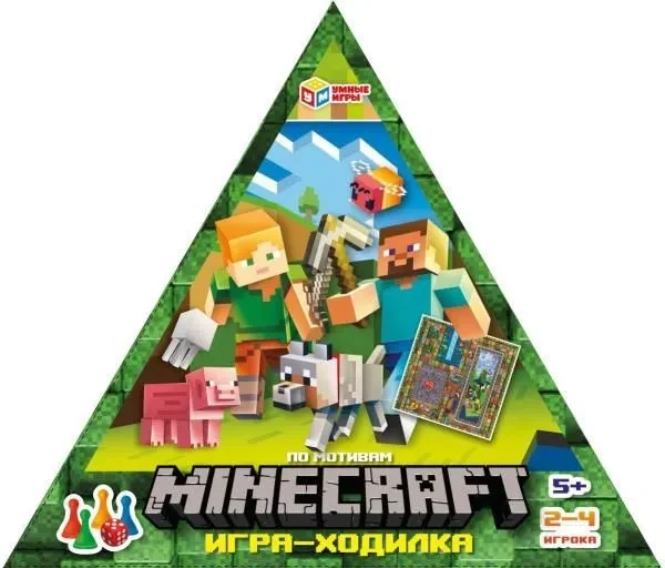 Игра-ходилка в треугольной коробке Умные Игры По мотивам Minecraft - фото 1 - id-p215398494