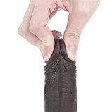 Черный фаллоимитатор на присоске Lovetoy Sliding-Skin Dual Layer Dong 18 см, фото 9