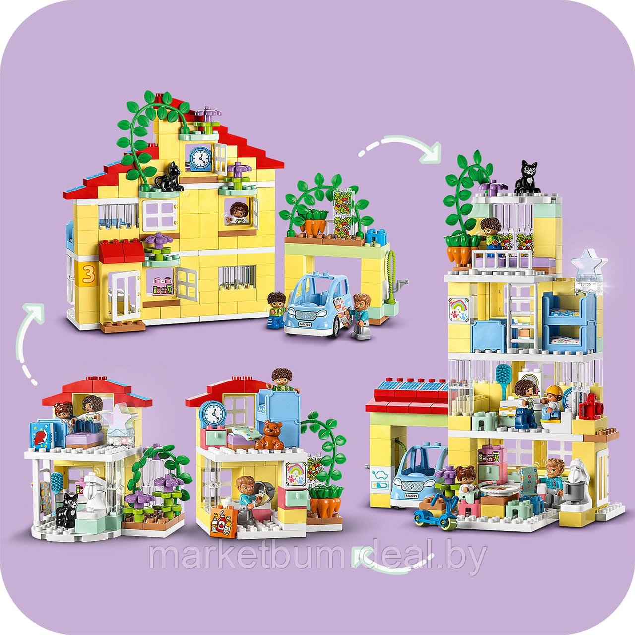 Конструктор LEGO DUPLO 10994, Семейный домик 3в1 - фото 8 - id-p215408392