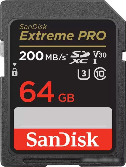 Карта памяти SanDisk Extreme PRO SDXC SDSDXXU-064G-GN4IN 64GB - фото 1 - id-p215409196