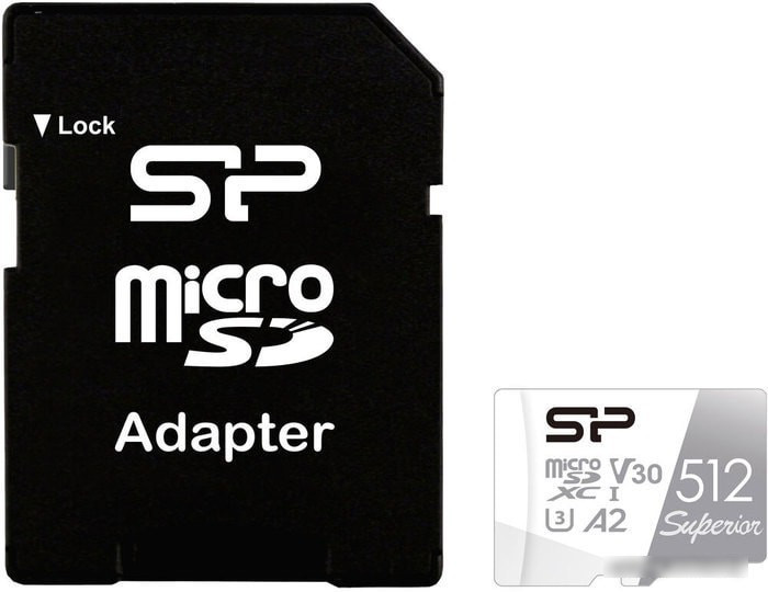 Карта памяти Silicon-Power Superior microSDXC SP512GBSTXDA2V20SP 512GB (с адаптером) - фото 1 - id-p215409206