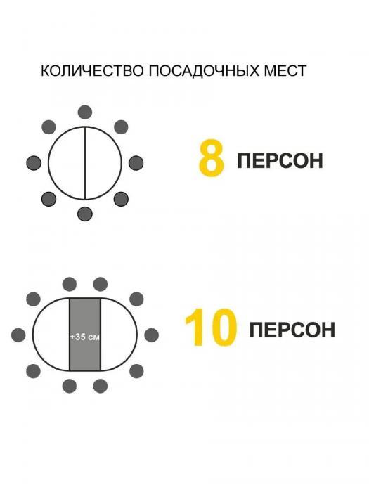 Стол обеденный раздвижной круглый для кухни раскладной трансформер кухонный большой деревянный VS85 белый - фото 4 - id-p215357093