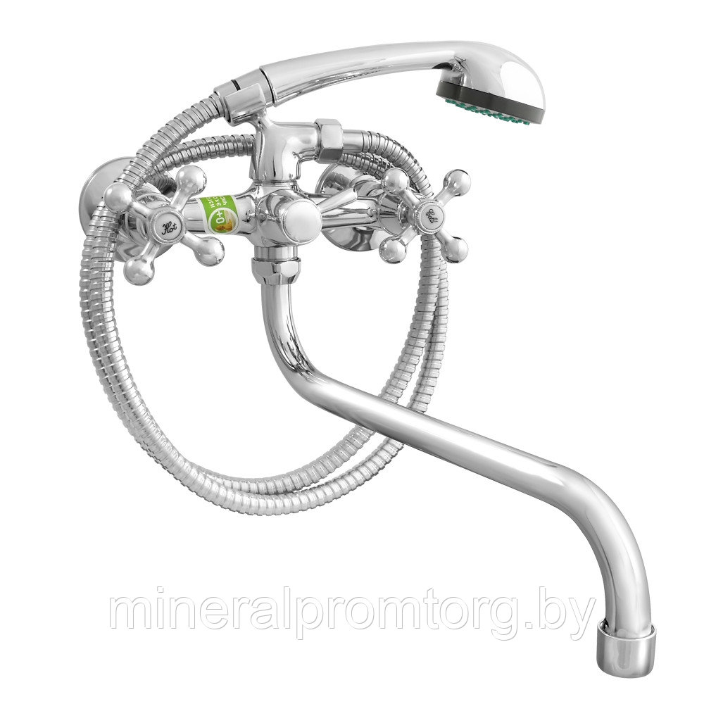 Смеситель Juguni JGN0140 для ванной двухвентильный с душем и S-изливом Арт. 0402.656, фото 1