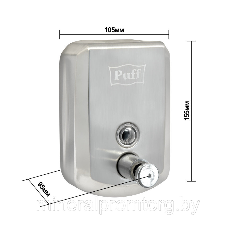 Дозатор для жидкого мыла PUFF-8705 нержавейка, 500мл (глянец) с замком - фото 10 - id-p164030983