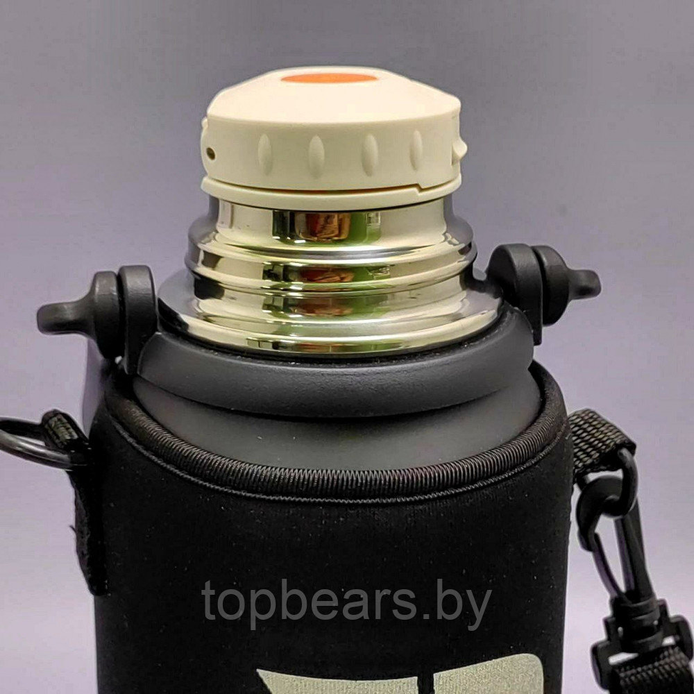 Термос вакуумный 1200 мл. в чехле, с ситечком, ручкой, клапаном, чашкой / Нержавеющая сталь - фото 8 - id-p215427497
