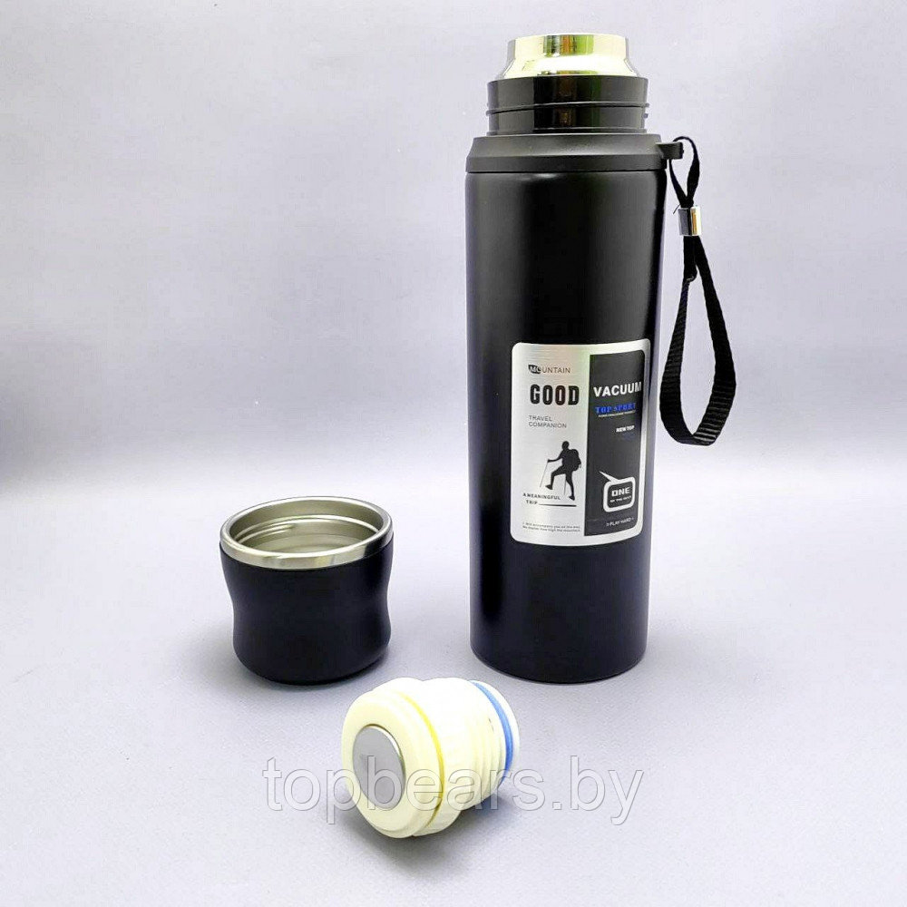 Термос вакуумный 1000 мл. Vacuum Cup из нержавеющей стали, чашка, клапан - фото 2 - id-p215427498