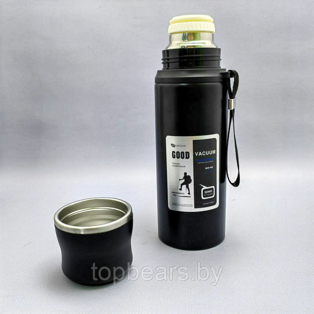 Термос вакуумный 1000 мл. Vacuum Cup из нержавеющей стали, чашка, клапан - фото 3 - id-p215427498