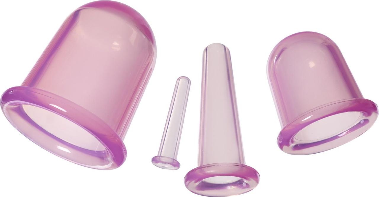 Силиконовые банки для вакуумного массажа лица и тела, 4 шт. (4 pcs Cupping set, light pink) - фото 6 - id-p215425683