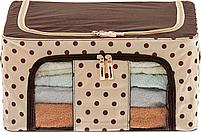 Органайзер для вещей на каркасе 40х30х20см, бежевый с коричневым (Foldable Storage Bag brown), фото 2