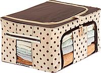 Органайзер для вещей на каркасе 40х30х20см, бежевый с коричневым (Foldable Storage Bag brown), фото 4