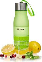 Бутылка для воды с соковыжималкой 0,6 л, салатовая (Lemon cup), фото 7
