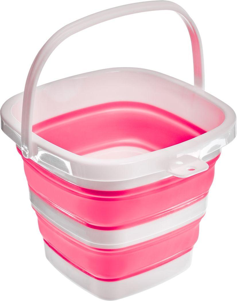 Ведро складное квадратное 5л розовое (5L foldable Square bucket Pink Panton 191C)